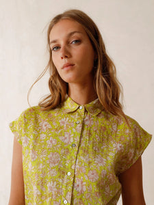 Indi & Cold Fluorescent Liberty print blouse Lime