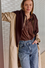 Load image into Gallery viewer, Indi &amp; Cold Crochet collar double gauze shirt Chocolate - CW CW 
