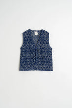 Load image into Gallery viewer, Indi &amp; Cold Shirred print vest with front ties Indigo Blue - CW CW 

