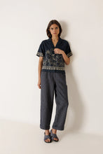 Load image into Gallery viewer, Indi &amp; Cold Pleated pinstripe trouser Indigo Blue - CW CW 
