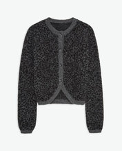 Load image into Gallery viewer, Yerse Leo animal jacquard cardigan Grey Leopard
