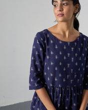 Load image into Gallery viewer, Bibico Orla jacquard dress Ikat Navy - CW CW 
