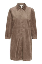 Load image into Gallery viewer, Part Two Eyvors corduroy zip front dress Walnut
