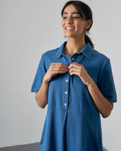 Load image into Gallery viewer, Bibico Alexa textured denim dress Indigo - CW CW 
