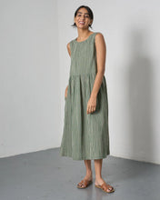 Load image into Gallery viewer, Bibico Elaine double gauze sundress Green Stripe - CW CW 
