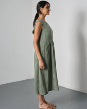 Load image into Gallery viewer, Bibico Elaine double gauze sundress Green Stripe - CW CW 
