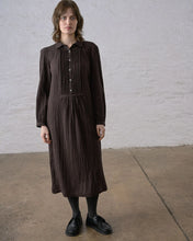 Load image into Gallery viewer, Bibico Louisa textured fabric mini check dress Cocoa
