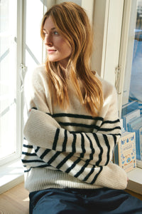 Part Two Finnley stripe knit Whitecap Grey