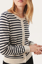 Load image into Gallery viewer, Part Two Tanisha cardigan Whitecap Gray Stripe
