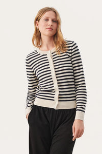 Part Two Tanisha striped cardigan Whitecap Navy