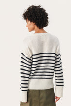 Load image into Gallery viewer, Part Two Finnley stripe knit Whitecap Grey
