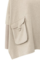 Load image into Gallery viewer, YAYA Ponch with turtleneck and flap pocket Sand Melange
