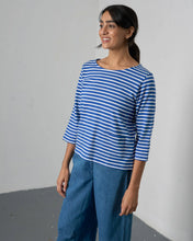 Load image into Gallery viewer, Bibico Classic sailor top with front pockets Med Blue Stripe - CW CW 
