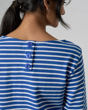 Load image into Gallery viewer, Bibico Classic sailor top with front pockets Med Blue Stripe - CW CW 
