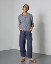 Load image into Gallery viewer, Bibico Rowan gingham check casual blouse Navy - CW CW 
