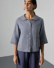 Load image into Gallery viewer, Bibico Rowan gingham check casual blouse Navy - CW CW 
