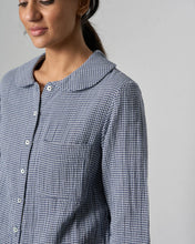 Load image into Gallery viewer, Bibico Rowan gingham check casual blouse Navy - CW CW 
