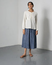 Load image into Gallery viewer, Bibico Una double gauze midi skirt Navy Stripe - CW CW 
