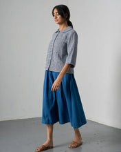 Load image into Gallery viewer, Bibico Rowan gingham check casual blouse Navy - CW CW 
