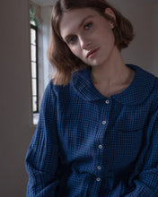 Load image into Gallery viewer, Bibico Jolene gingham textured check shirt Petrol
