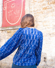 Load image into Gallery viewer, Bibico Kasbah woven blouse Blue Ikat
