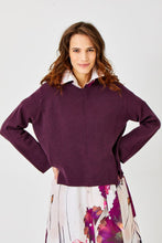 Load image into Gallery viewer, Suzy D Tadea oversize rib knit Aubergine
