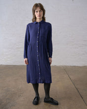 Load image into Gallery viewer, Bibico Bea textured dress Blue stripe
