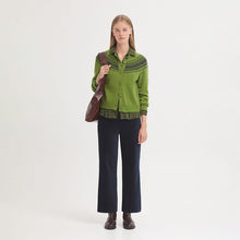 Load image into Gallery viewer, Nice Things Greca jacquard cardigan Kiwi Green
