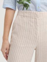 Load image into Gallery viewer, Nice things Pinstripe linen blend trouser Ecru - CW CW 
