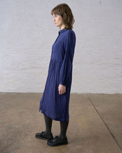 Load image into Gallery viewer, Bibico Bea textured dress Blue stripe
