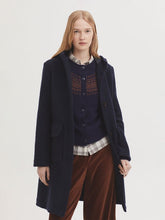 Load image into Gallery viewer, Nice Things Boiled wool hooded coat Navy
