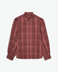 Yerse Plaid check shirt with high collar Antique Pinks