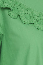 Load image into Gallery viewer, Ichi Inkala broderie edged feature collar Kelly Green
