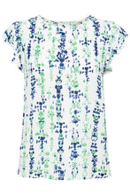 Load image into Gallery viewer, Ichi Marrakech frill cap sleeve print blouse Greenbriar Ethnic
