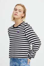 Load image into Gallery viewer, Ichi Mae Striped top Black
