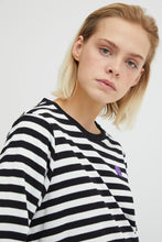 Load image into Gallery viewer, Ichi Mae Striped top Black
