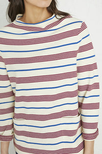 Seasalt Oceangoing sweatshirt in stripe Ivory, red and navy - CW CW 