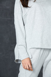 Eb & Ive Arrival seam detail sweat in Grey Marl