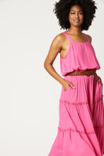 Load image into Gallery viewer, Eb &amp; Ive Jungle dobby jacquard maxi skirt Flamingo
