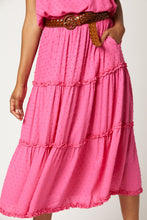 Load image into Gallery viewer, Eb &amp; Ive Jungle dobby jacquard maxi skirt Flamingo
