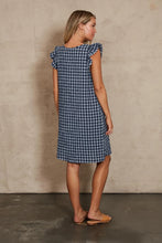 Load image into Gallery viewer, Eb &amp; Ive Mimosa Gingham frill detail dress Indigo

