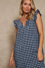 Load image into Gallery viewer, Eb &amp; Ive Mimosa Gingham frill detail dress Indigo

