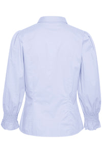 Part Two Harleena cotton fitted sleeve detail shirt Heather