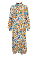 Load image into Gallery viewer, Part Two Shira relaxed shirt dress Blue Craft Flower
