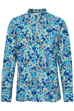 Load image into Gallery viewer, Part Two Sabella cotton shirt Blue Flower Print
