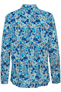 Part Two Sabella cotton shirt Blue Flower Print
