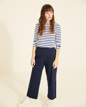 Load image into Gallery viewer, Yerse Relaxed cotton knit casual trouser in Navy
