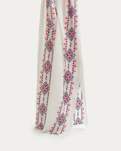 Load image into Gallery viewer, Yerse embroidered cross stitch scarf White
