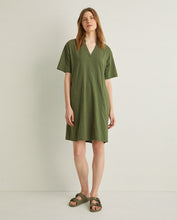 Load image into Gallery viewer, Yerse Mixed fabric short dress Khaki
