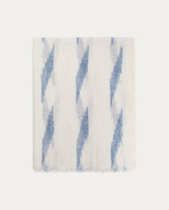Yerse Printed linen scarf Azul